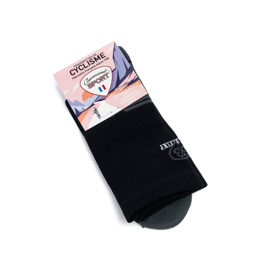 Online Chaussettes Cyclisme Noir-Gris Femme