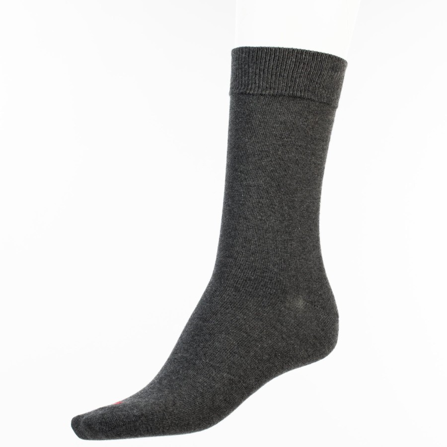 New Chaussettes Unies Anthracite Homme