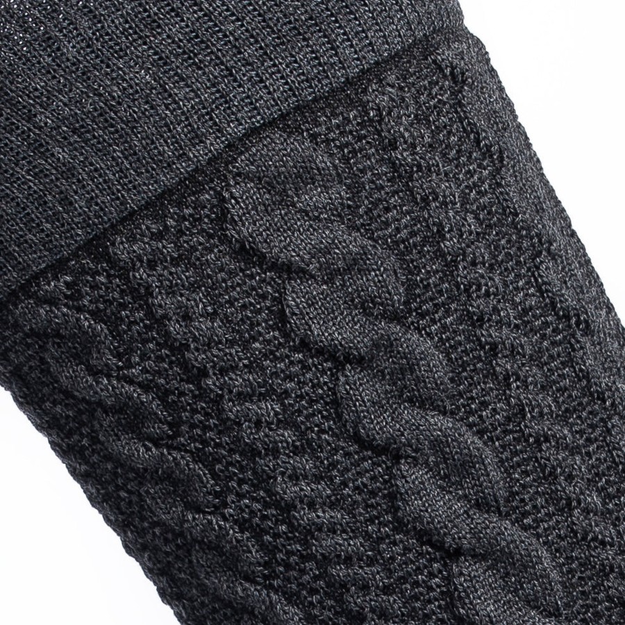 Online Chaussettes En Laine A Torsades Anthracite Homme