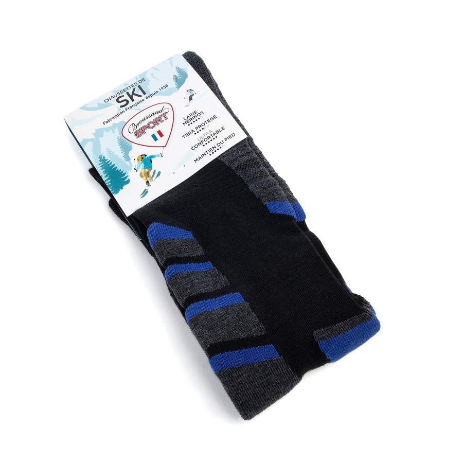 Best Chaussettes De Ski Noir-Gris-Bleu Femme