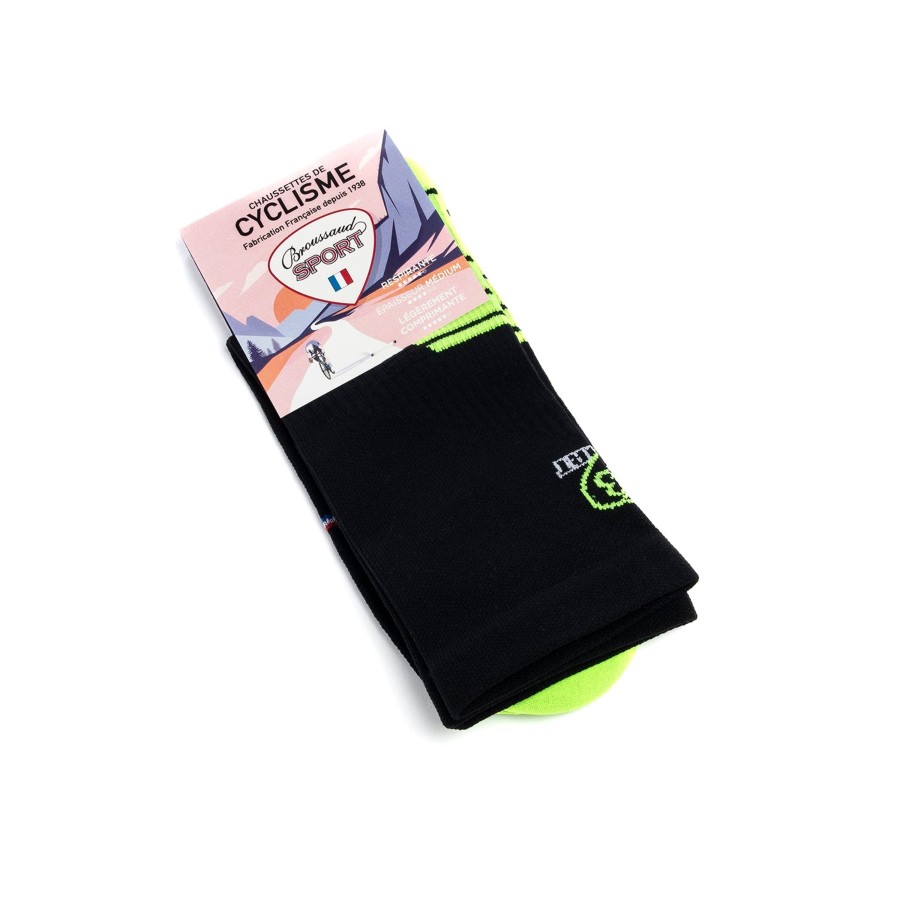 Online Chaussettes Cyclisme Noir-Jaune Femme