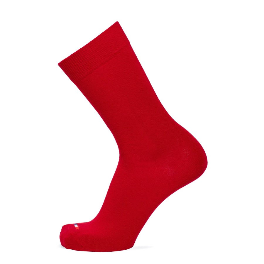 New Chaussettes Unies Rouges Homme